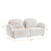 White Lazy Sofa Loveseat in Teddy Fabric for the Living Room