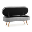 Grey Ottoman Oval Storage Bench, 43.5