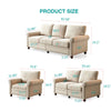 Living Room Sofa Single Seat Chair With Wood Leg Beige Fabric