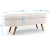 Beige Ottoman Storage Bench with Rubber Wood Legs (43.5