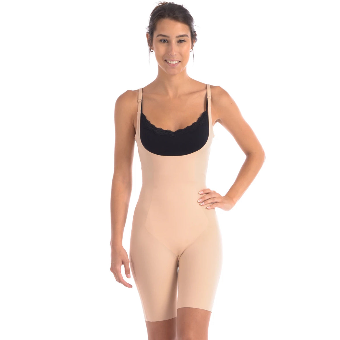 Portez votre propre soutien-gorge body shaper avec double panneau avant ciblé noir