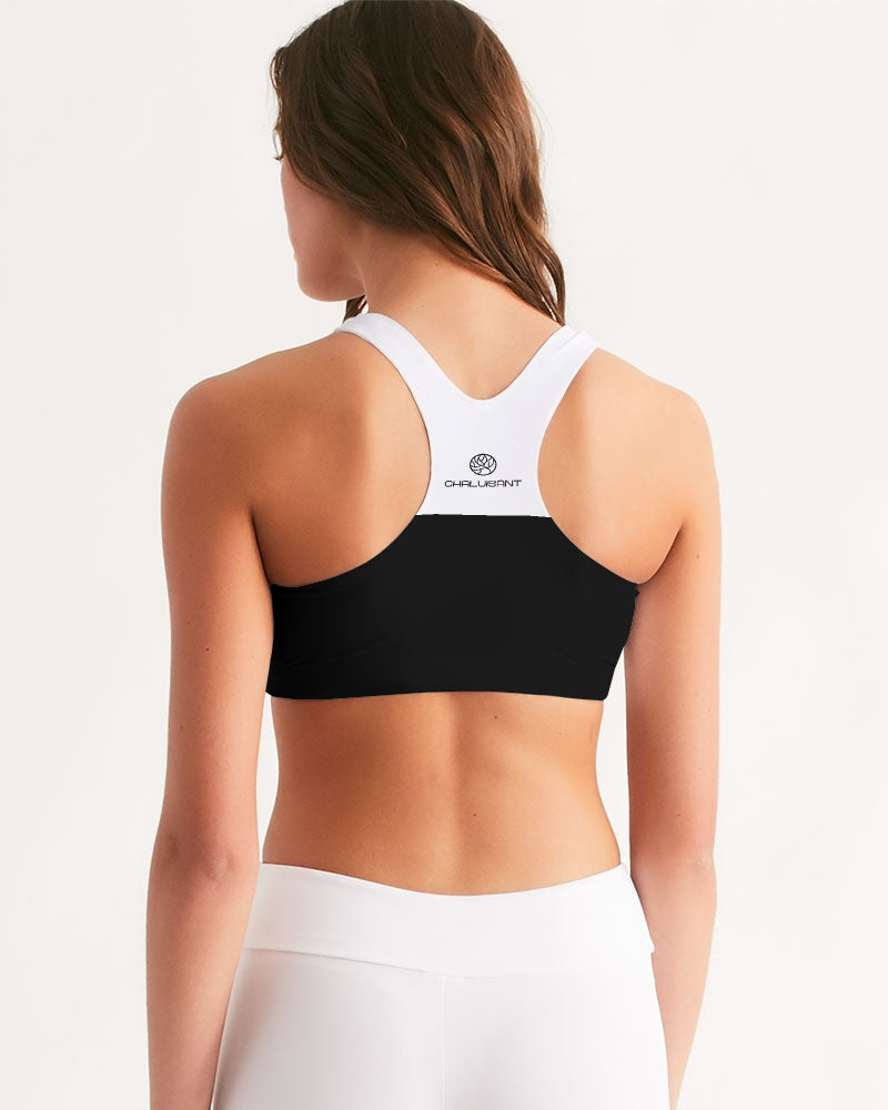 Graphic Chess Black & White Women's Seamless Sports Bra