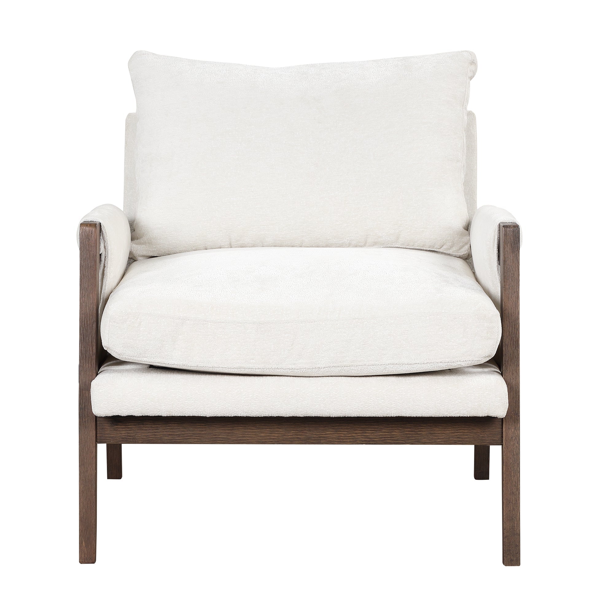 Velvet Mid-Century Chair: Wood Frame, Plush Cushion for Any Room