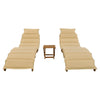 Portable Wood Chaise Lounge Set with Foldable Table, Brown - Patio/Pool/Garden