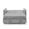 Grey Loveseat Sofa Bed with Pull-Out, Adjustable Back & Arm Pockets