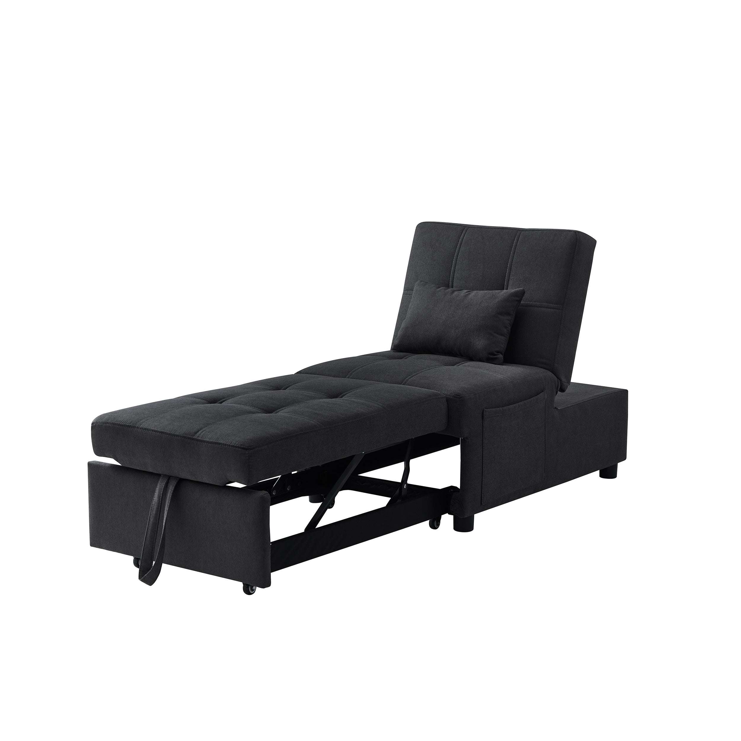 Black Linen Fabric Recliner Chair & Living Room Bedroom Furniture