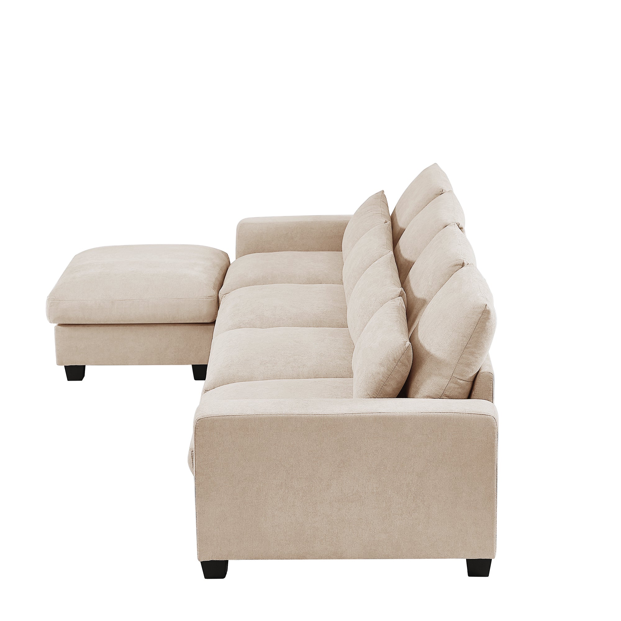 Large L-Shape Convertible Sectional Sofa with Reversible Chaise