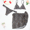 Leopard Print Sexy Bikini & Cover-Up Set - 3 Pieces