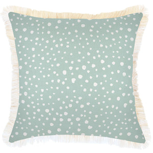 Cushion Cover-Coastal Fringe-Lunar Pale Mint-45cm X 45cm