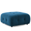 Modular L-Shaped Navy Velvet Sofa with Tufted Design & Reversible Ottoman