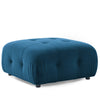 Modular L-Shaped Navy Velvet Sofa with Tufted Design & Reversible Ottoman