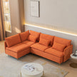 90.9'' Modular L-Shaped Sofa, Left-Facing, Orange Cotton Linen