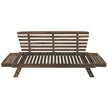 Adjustable Wooden Patio Daybed Sofa with Cushions, Brown + Gray Finish