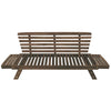 Adjustable Outdoor Wooden Daybed Sofa with Cushions, Brown & Beige