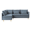 Modular L-Shaped Sofa with Movable Chaise, Grey Cotton-Linen, 90.9