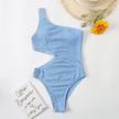 Maillot de bain monokini côtelé à une épaule