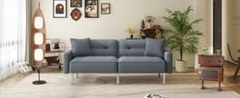 Modern Linen Convertible Futon Sofa Bed for Small Spaces & Apartments