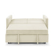 Beige Loveseat Sofa Bed with Pull-Out Bed, Adjustable Back & Arm Pockets