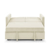 Beige Loveseat Sofa Bed with Pull-Out Bed, Adjustable Back & Arm Pockets