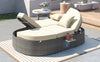 2-Person Rattan Daybed w/ Adjustable Back, Cushions & Pillows