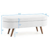 White Ottoman Storage Bench with Rubber Wood Legs (43.5