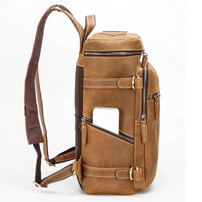 Men's Custom Leather Laptop Backpack