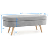 Grey Ottoman Oval Storage Bench, 43.5