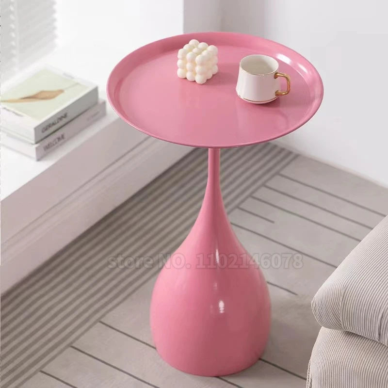 Elegant Nordic Sofa Side Table: Light Luxury Mini Round Coffee Table