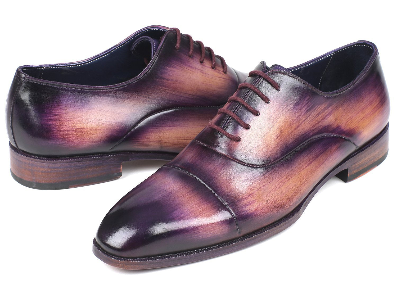 Paul Parkman Oxfords à bout capuchon pour hommes Violet (ID#1744-PRP)