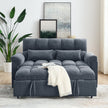 Loveseats Sofa Bed With Pull-Out Bed,Adjsutable Back,Blue+ Grey