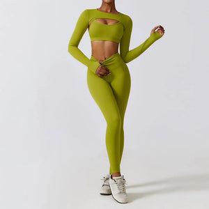 Ensemble de yoga 2 pièces pour femmes avec leggings taille haute et soutien-gorge de sport