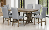 Mid-Century Solid Wood 7-Piece Extendable Dining Set for 6