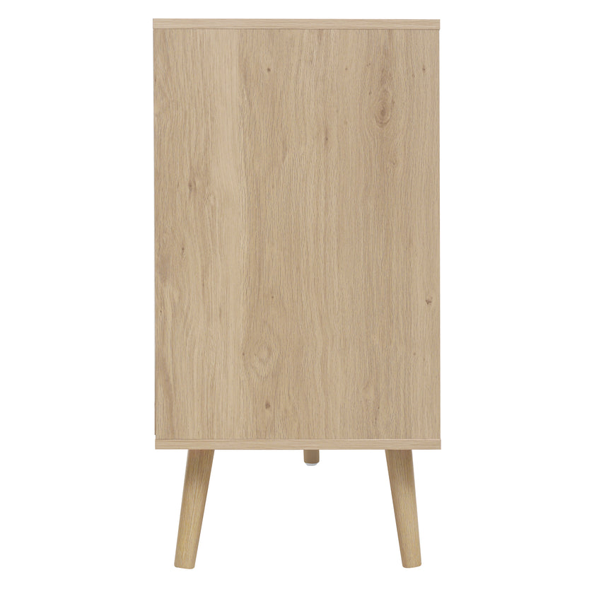 4 Door Accent Cabinet Sideboard Buffet Storage Cabinet with Adjustable Shelf for Entryway Living Room Bedroom