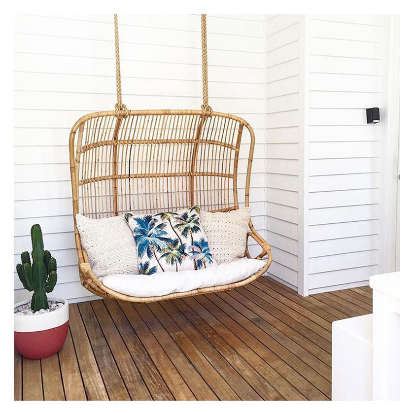 Cushion Cover-With Piping-Palm Trees Natural-60cm X 60cm