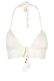 La Amatista Ecru Hand-Crocheted Bikini Top
