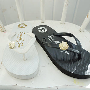 Gold Shell- Big Kids Flip Flops Sandal With Studs Charm for Girls