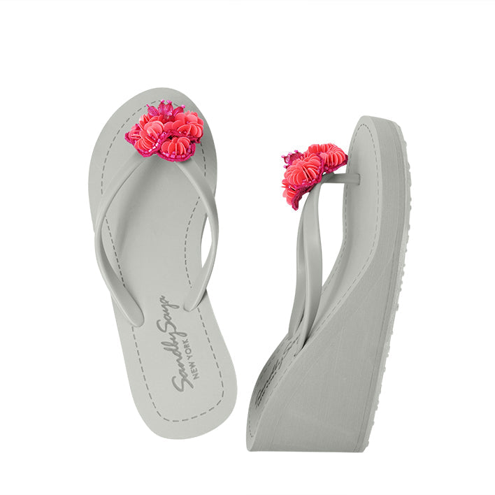 Pink Noho Flower- Women's High Wedge