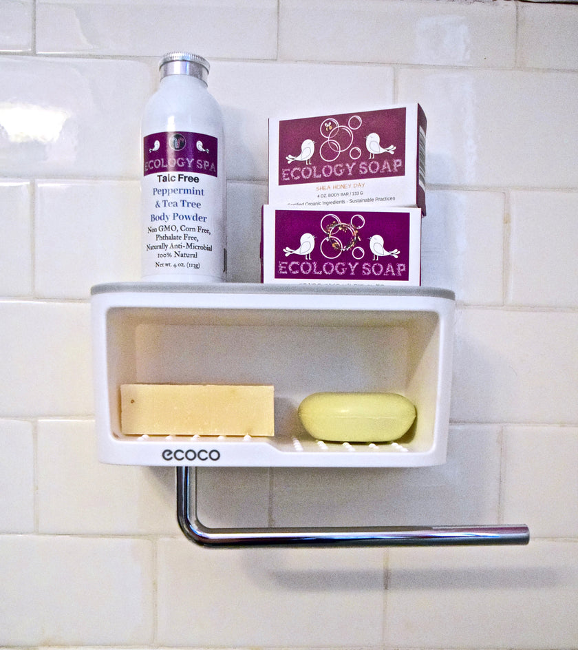 Ecoco Wall Mounted Towel and Soap Shelf