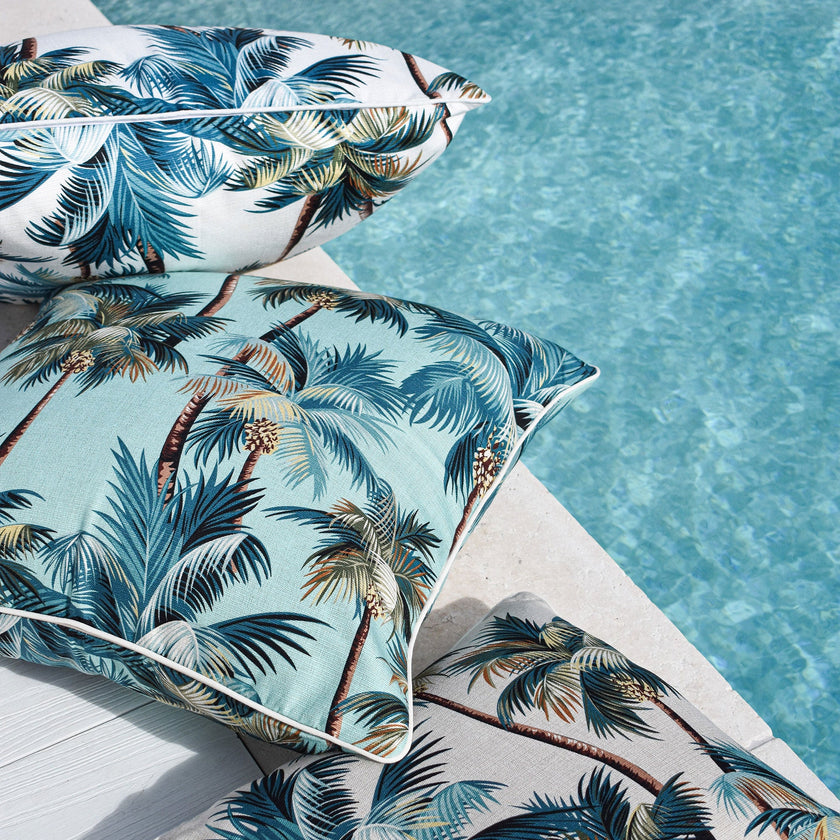 Cushion Cover-With Piping-Palm Trees Natural-60cm X 60cm