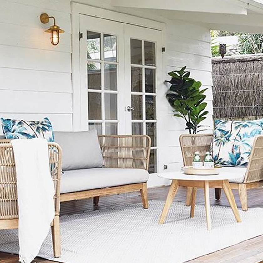 Cushion Cover-With Piping-Palm Trees Natural-60cm X 60cm