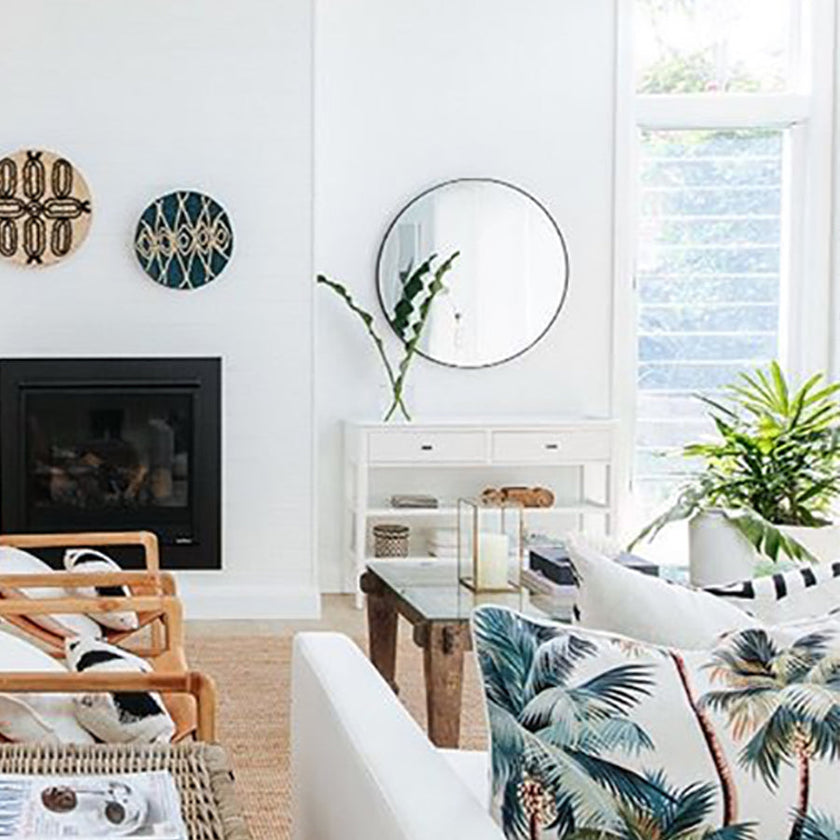 Cushion Cover-With Piping-Palm Trees Natural-60cm X 60cm