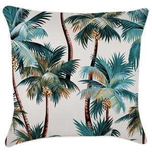 Cushion Cover-With Piping-Palm Trees Natural-60cm X 60cm