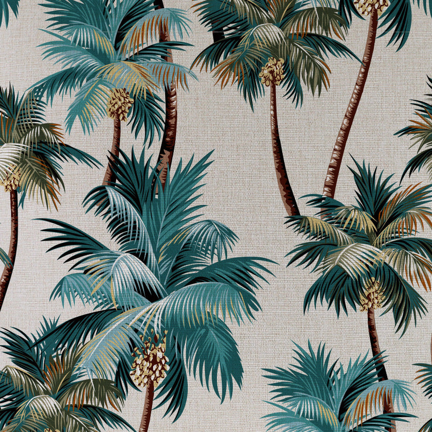 Cushion Cover-Coastal Fringe-Palm Trees Natural-45cm X 45cm
