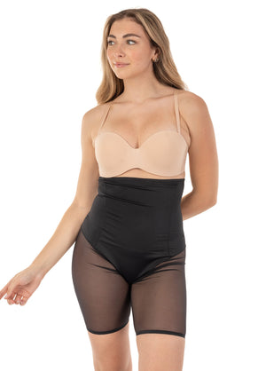 Extra Hi Waist Shaper With Targeted Double Front Panel for Smooth Shaping Black