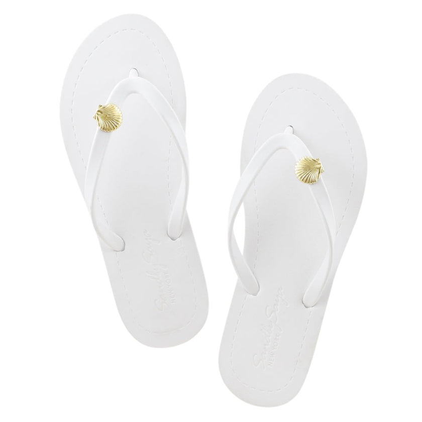 Gold Shell- Big Kids Flip Flops Sandal With Studs Charm for Girls