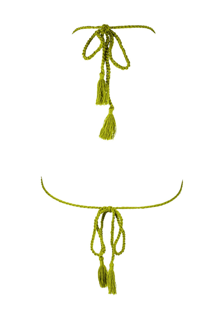 Mamadelta | El Zafiro Moss  Hand-Crocheted Bikini Top