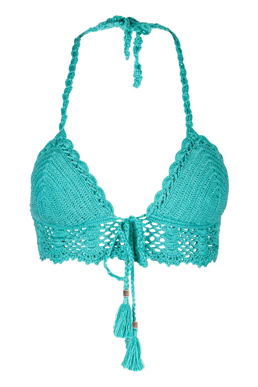 Mamadelta | La Amatista Ecru Hand-Crocheted Bikini Top
