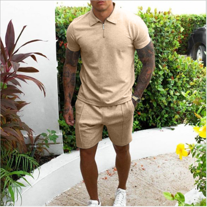 QC-067 Men's Casual T-Shirt & Shorts Set, Custom Logo, Tennis/Golf Sportswea