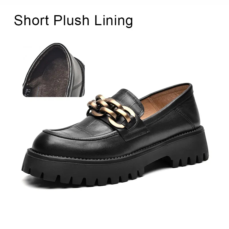 Chunky  Genuine Cow Leather Loafers