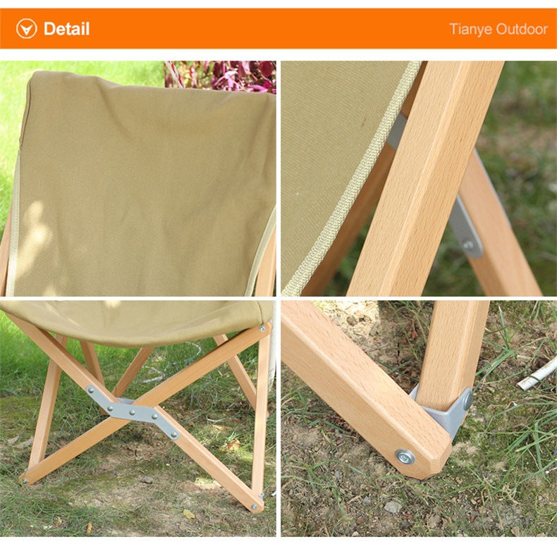 Outdoor Folding Wood Camping Chair
